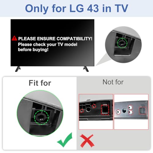 Varghesyla TV Legs for LG 43in TV UJ LJ Series Compatible with LG TV Stand Replacement Base 43UJ6300 43UJ6300PUA 43UJ630T 43UJ635T 43LJ5500 43LJ550M 43LJ5550 43LJ5500UA with Screws - Image 3