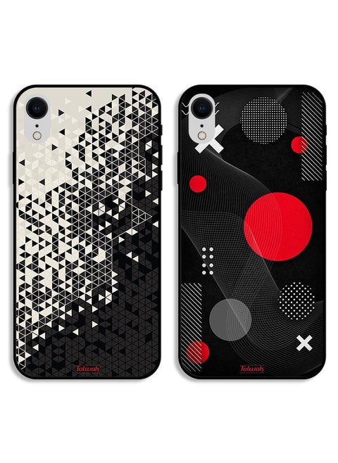 Two Cases For Apple iPhone XR Protective Covers Digital Shape Pattern