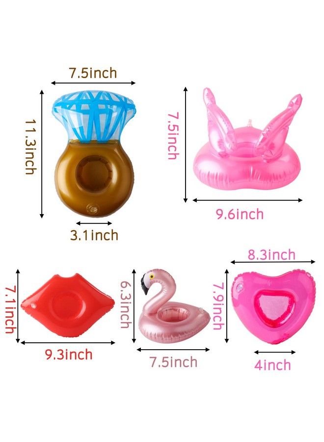 GROBRO7 12Pack Inflatable Pool Drink Holder Floating Coasters Multi Shape Swimming Cup Holder Water Floats Kids Bath Toys Great For Wedding Bachelorette Pool Party - Image 3