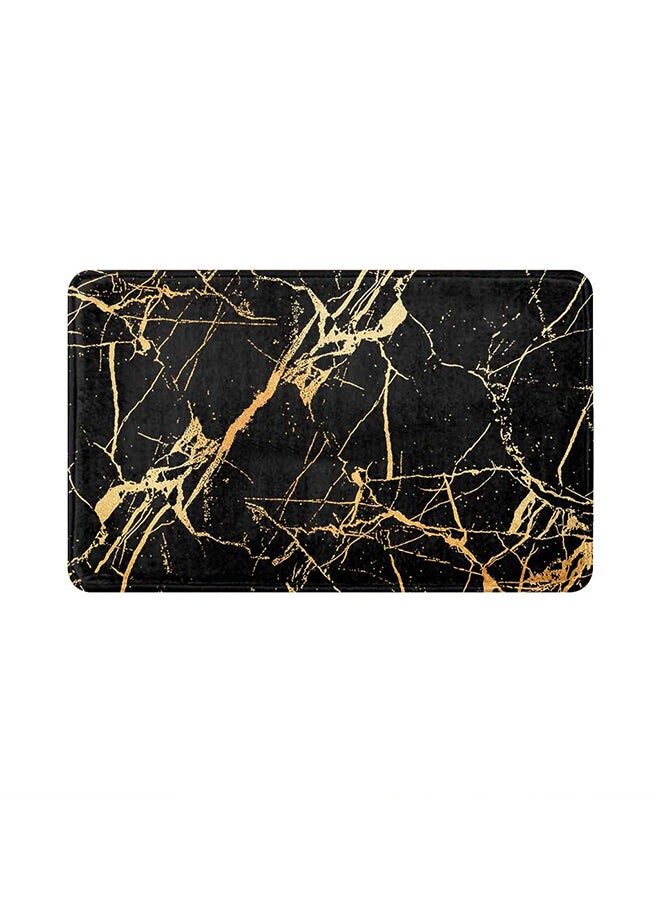 RIZARIES SuperSoft Black & Gold Door Mat, Non-slip Washable, 50 x 80cm  - Image 1
