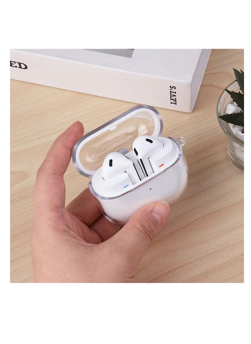 Suitable for Samsung Galaxy Buds 3 & Pro Case with Cleaning Kit, Clear Case with Snap Clip, Premium TPU Case, Wireless Charging, Headphone Accessory (Clear)  - Image 2