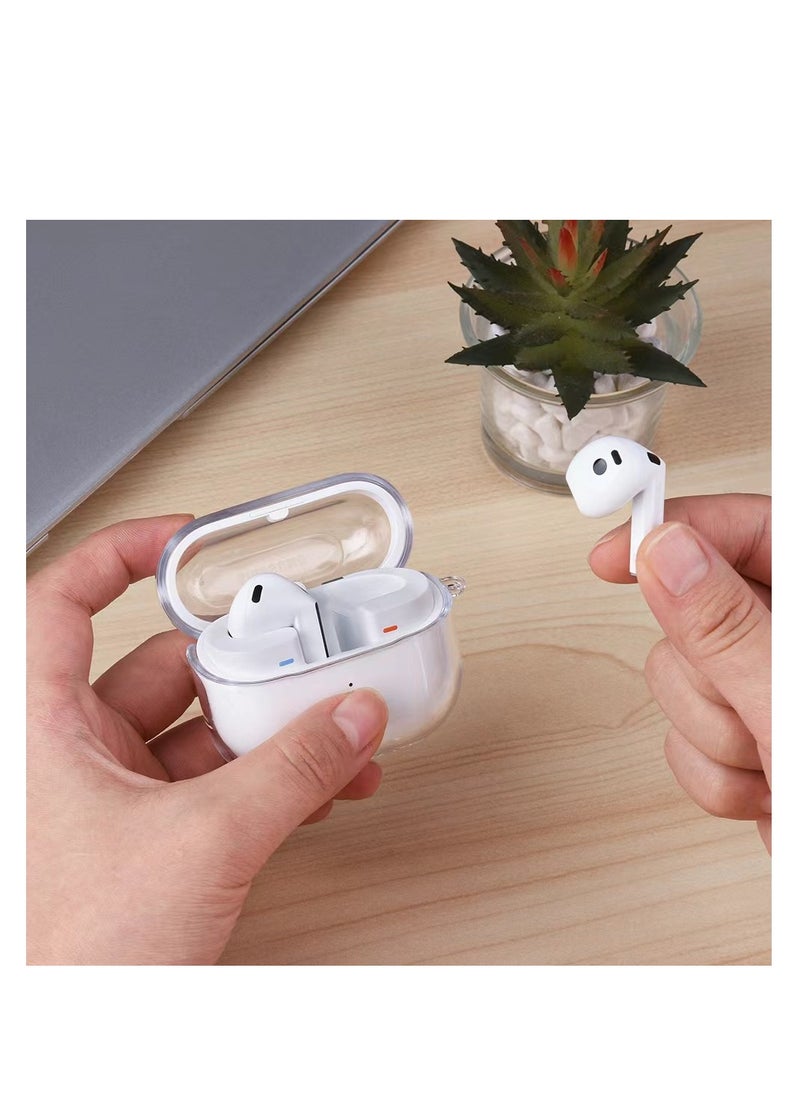 Suitable for Samsung Galaxy Buds 3 & Pro Case with Cleaning Kit, Clear Case with Snap Clip, Premium TPU Case, Wireless Charging, Headphone Accessory (Clear)  - Image 5