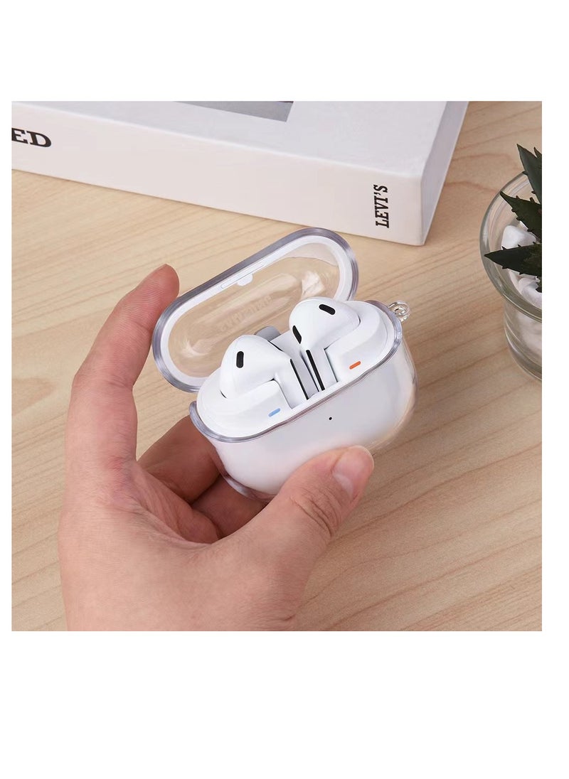 Suitable for Samsung Galaxy Buds 3 & Pro Case with Cleaning Kit, Clear Case with Snap Clip, Premium TPU Case, Wireless Charging, Headphone Accessory (Clear)  - Image 4