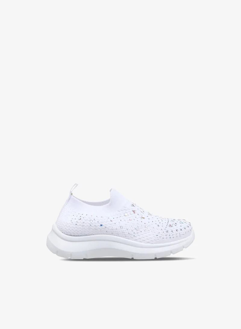Flora Bella By Shoexpress Girls Embellished Slip-On Sneakers with Pull Tabs