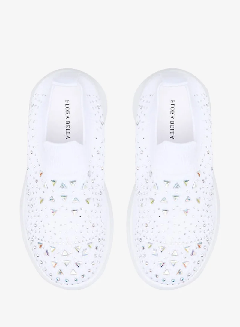 Flora Bella By Shoexpress Girls Embellished Slip-On Sneakers with Pull Tabs Ramadan Collection