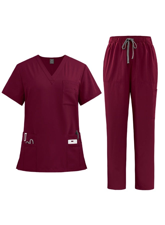 NIBEMINENT Women's Medical Scrubs Uniform Set 2-Piece, Unisex Fit Soft Scrubs Top & Pants - Image 1
