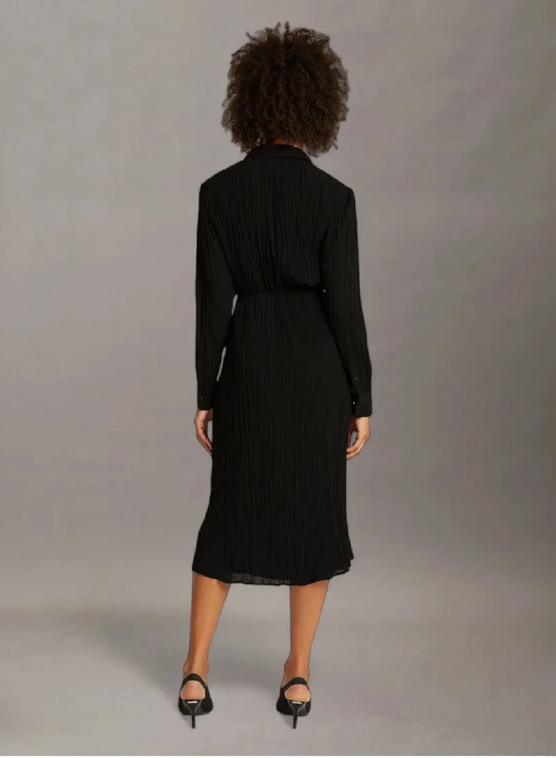 CALVIN KLEIN Pleaded Midi Shirt Dress