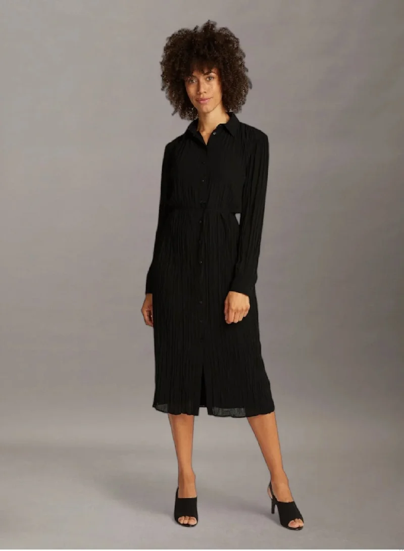 CALVIN KLEIN Pleaded Midi Shirt Dress
