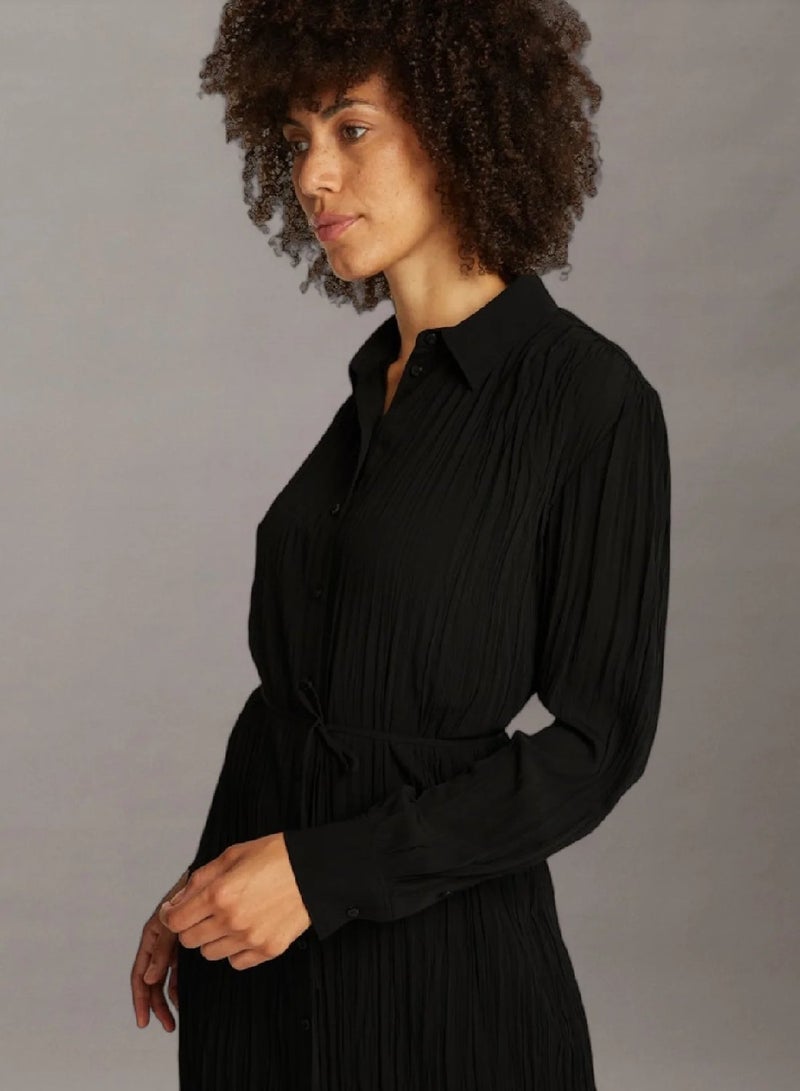 كالفن كلاين فستان بنمط قميص متوسط الطول مزين بكسرات - Image 3