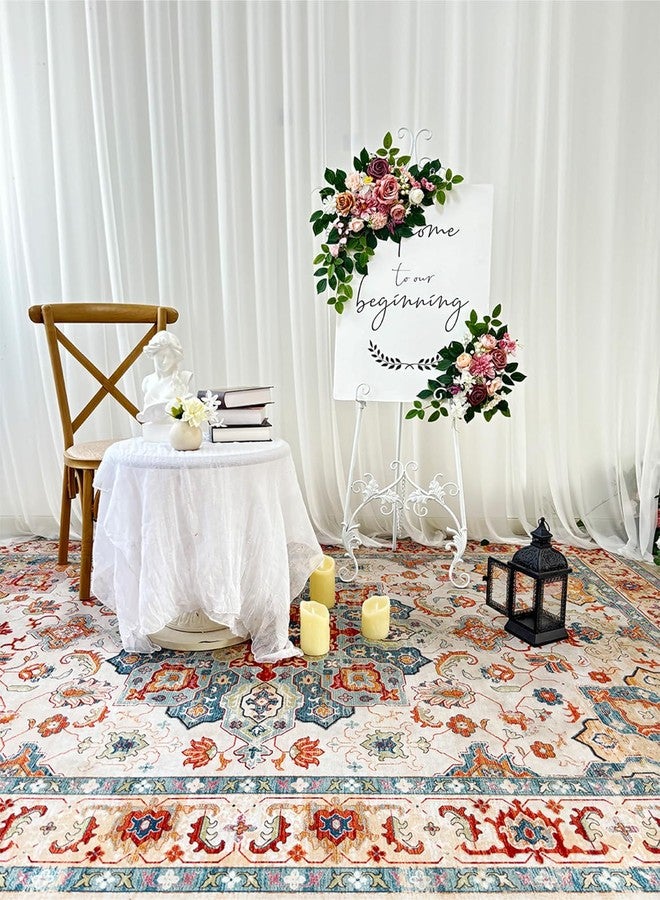 Odouzy Pack of 2 Wedding Arch, Artificial Flowers, Wedding Decor，Flower Garland Be Suited to Banquet, Party, Reception Entrance Welcome Sign and Background Decoration (Dusty Pink) - Image 2
