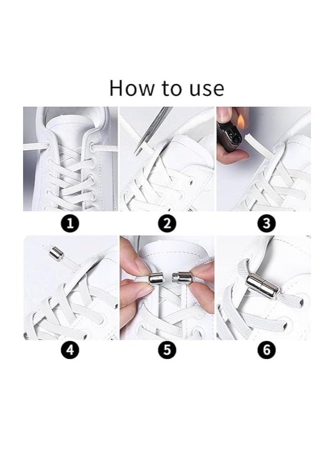 Generic - Pair of No Tie Shoe Laces Elastic, elastic laces with quick release, rubber shoelaces suitable for trainers, Shoelaces with Laces Lock, Stretchy Tieless Shoe Laces suitable for most types of shoes - Image 1