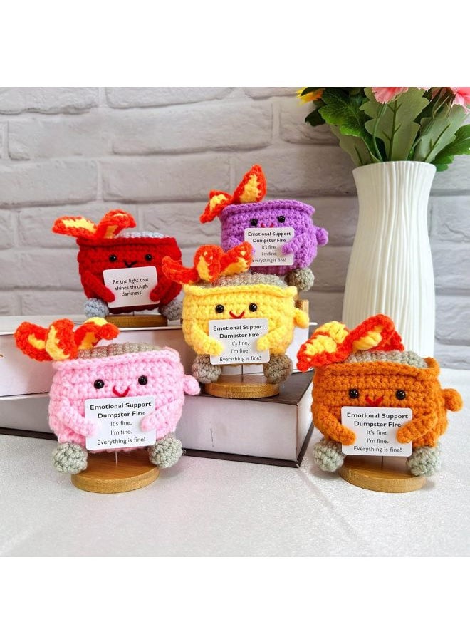 Generic - Positive Sloth Handmade Crocheted Woolen Sloth Active Potato Doll Gift Ornaments-Color:Khaki P Card Sloth (single, Including Base) - Image 1