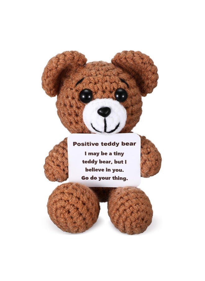 Generic - Positive Sloth Handmade Crocheted Woolen Sloth Active Potato Doll Gift Ornaments-Color:Khaki P Card Sloth (single, Including Base) - Image 1