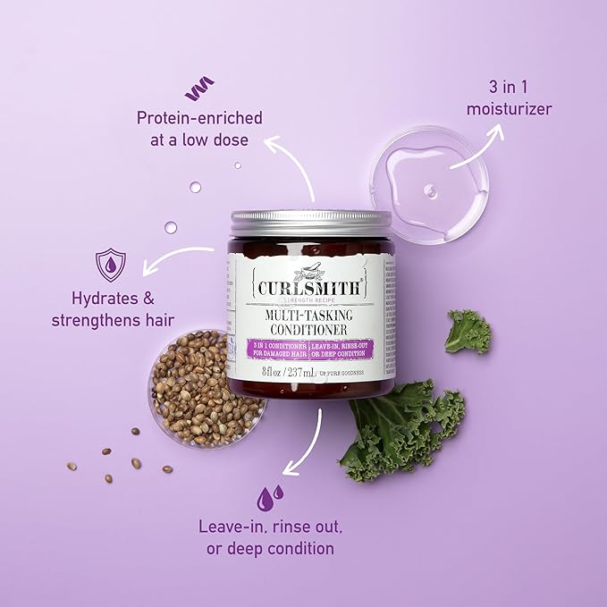 Curlsmith MultiTasking Conditioner 3 in 1 Conditioner with Proteins for Damaged Hair 237ml - Image 4