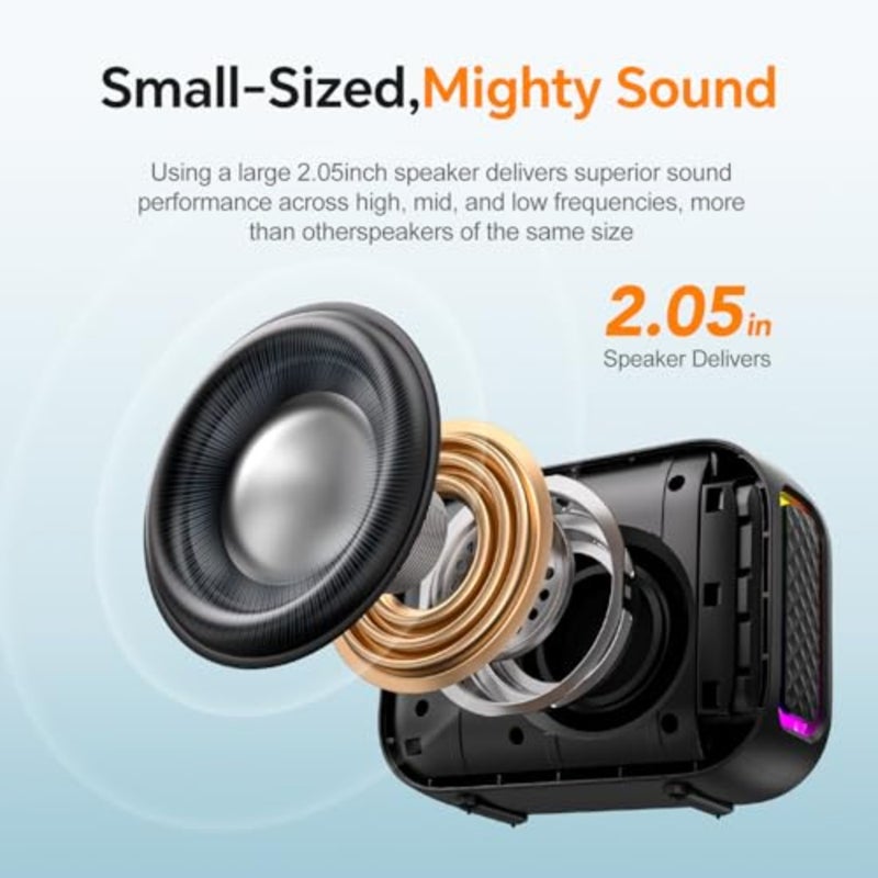 Portable tooth Speaker Line-in Support: IPX5 Waterproof HD Sound Up to 24H Playtime, TWS Pairing, LED Light, Outdoor Speaker for Beach/Pool/Travel, Back to School Gifts for Adult Teen - Image 2