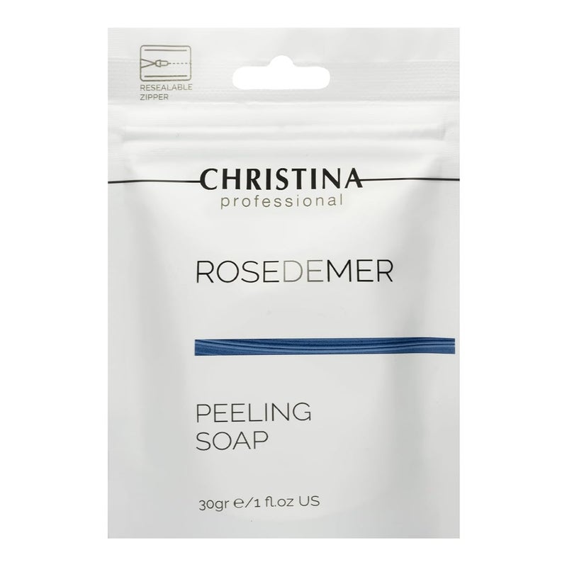 -CHRISTINA- Christina Rose de Mer Peeling Soap  30g  AHA Exfoliating Face Wash with Coral Powder to Remove Dead Cells  Open Keratin Plugs  For Combination Dry Normal  Oily Skin Types
