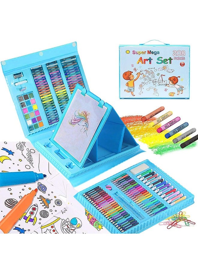 Beauenty 208 PCS Art Supplies Drawing Art Kit for Kids Adults Set with Oil Pastels Crayons, Colored Pencils Paint Brush Watercolor for Budding Artists Kids Teens Boys Girls - Image 1
