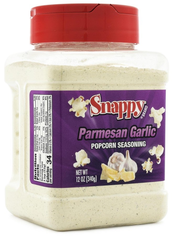 Snappy Parmesan Garlic Popcorn Seasoning, 12 oz, Bold Cheesy and Savory Italian Flavor Shaker, No MSG - Image 1