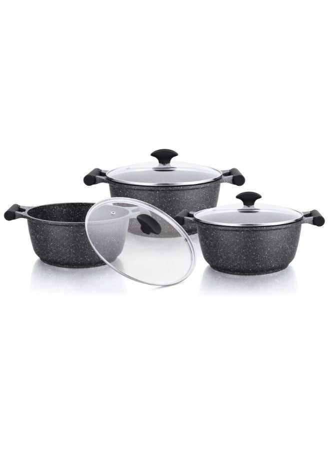 Prestige Essentials 6 pc set Black Granite Non-Stick Aluminum