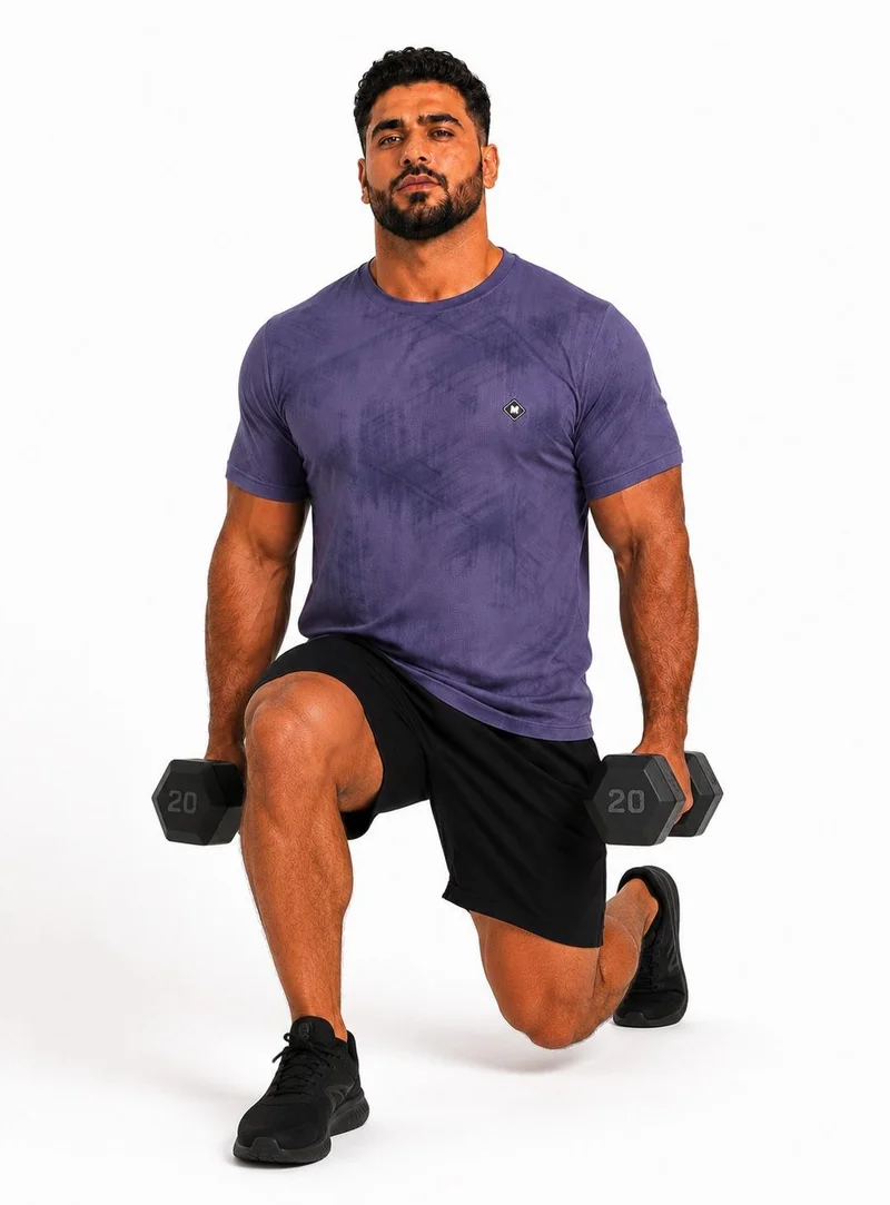 Moveletix Blue Men's Plus Size Training Short Sleeve T-Shirt Blue Ultra Cooling for Men | Best Price UAE