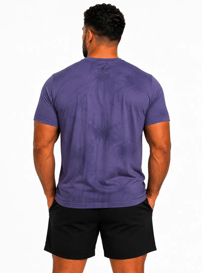 Moveletix Men's Plus Size Training Short Sleeve T-Shirt Blue Ultra Cooling