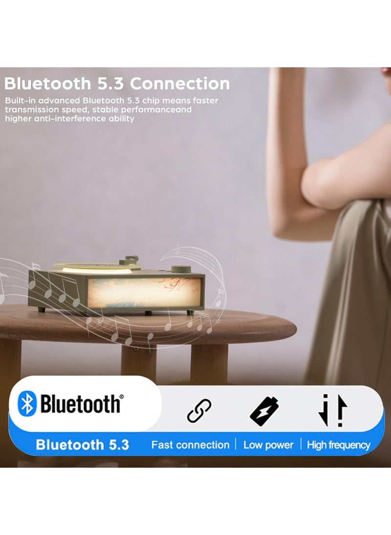 Retro Bluetooth Speakers Portable, Vinyl Record Player Style Portable Wireless Speaker, with Aroma Diffuser Night Light Old Fashioned Classic Phonograph Style Speaker Support TF Card AUX - Image 3