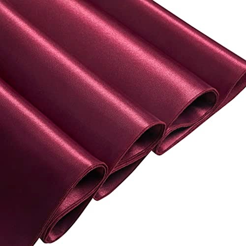 Counfeisly 1 Pack Square Satin Table Cover Silkly Soft Table Cloth, Satin Dining Table Cloths for Wedding Banquet Table Decoration, Dining Room, Indoor and Outdoor Use, 52 x 52 Inches, Burgundy - Image 2