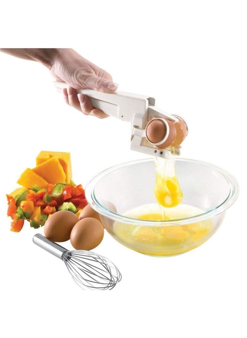 Generic Egg Cracker - Egg Separator Egg Cutter Automatic Egg Cracking Tool White  - Image 1