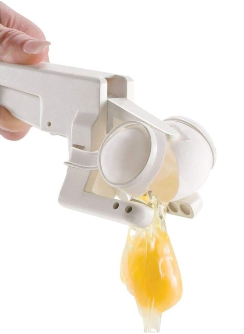 Generic Egg Cracker - Egg Separator Egg Cutter Automatic Egg Cracking Tool White  - Image 4