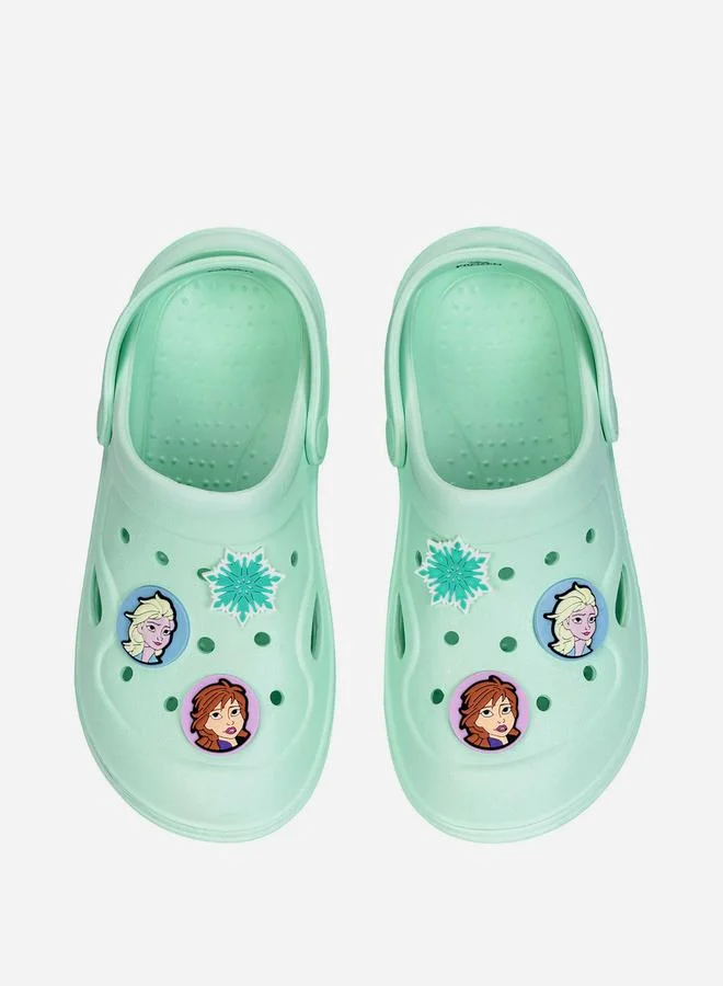 Comic Kicks by UrbanHaul Comic Kicks by UrbanHaul Frozen Appliques Details Clogs with Backstrap