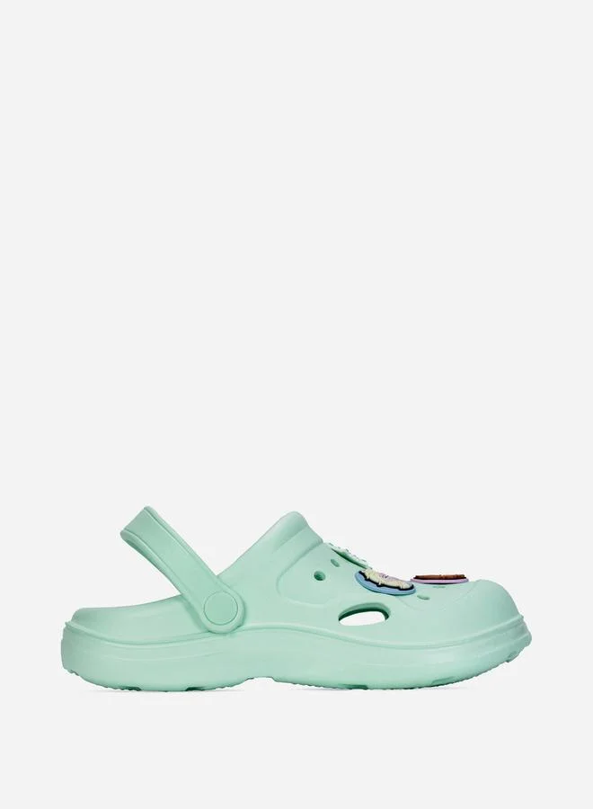 Comic Kicks by UrbanHaul Comic Kicks by UrbanHaul Frozen Appliques Details Clogs with Backstrap