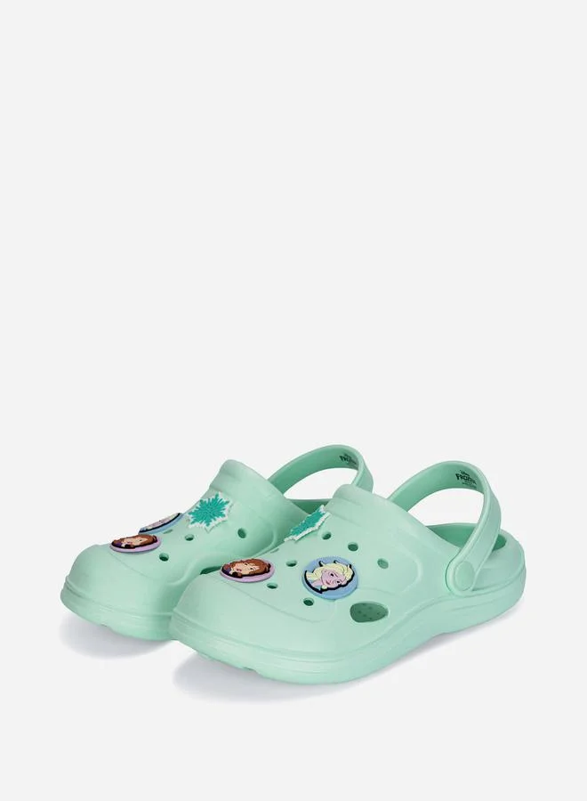Comic Kicks by UrbanHaul Comic Kicks by UrbanHaul Frozen Appliques Details Clogs with Backstrap