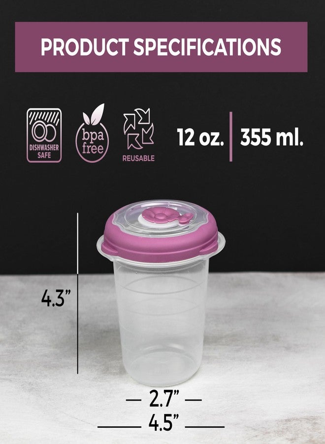 Tribello Meal Prep Soup Food Storage Container With Lids, 12 Oz Reusable Microwave/Freezer Safe Kids Lunch Container Set, Deli Containers Leak Proof Lids, BPA Free - 12 Pack - Image 3