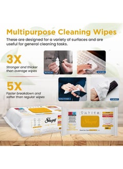 Sleepy Easy Clean Multi-Surface Cleaning Wipes And Mop Towel, Herbal Soap, Clove And Cinnamon Additive, 250 Wipes  - Image 3