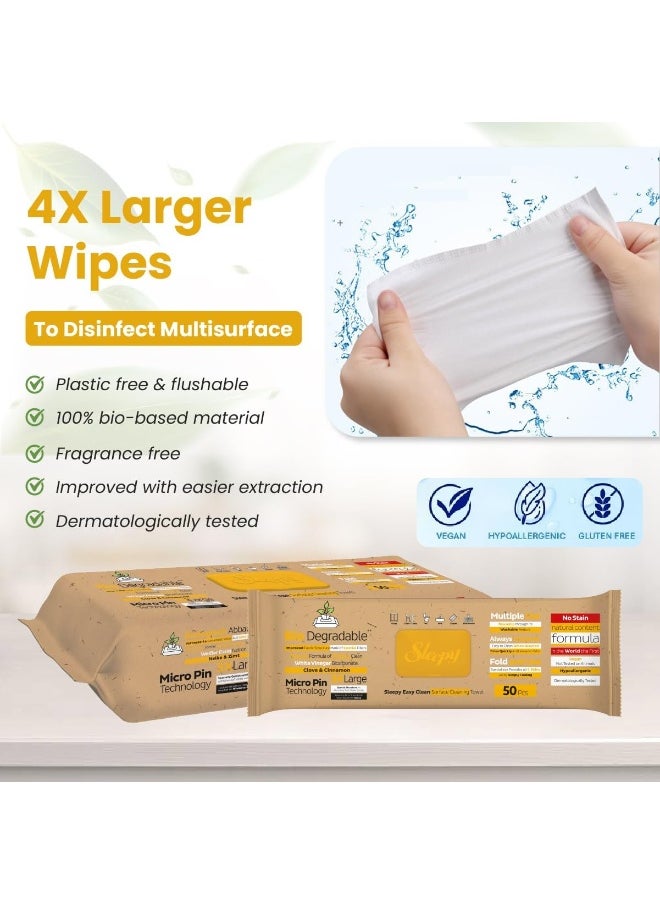 Sleepy - Easy Clean Multi-Surface Cleaning Wipes And Mop Towel, Herbal Soap, Clove And Cinnamon Additive, 250 Wipes - Image 1