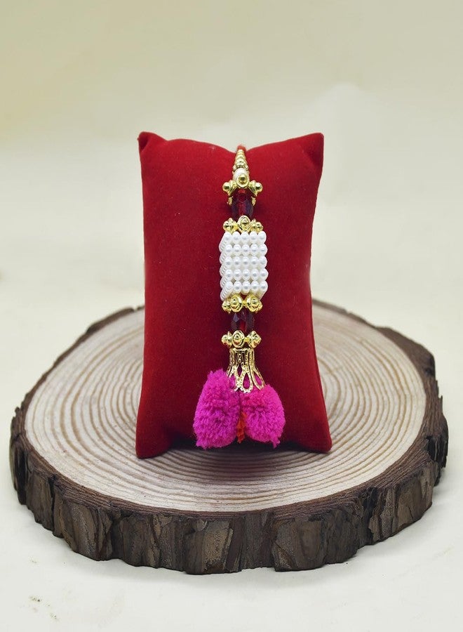 Natali Traders Rakhi for Bhaiya Bhabhi with Greeting Card | Om Rakhi for Bhai | Lumba Rakhi for Bhabhi | Designer Rakhi with Roli Chawal Chopra | Rakhi Gift - Image 5
