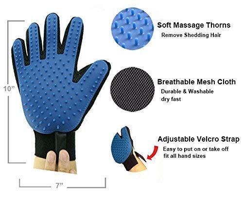 Birudmart Pet Grooming Glove - Gentle Deshedding Brush Glove - Efficient Pet Hair Remover Mitt - Enhanced Five Finger Design - Perfect for Dog & Cat with Long & Short Fur - 1 Pair - Image 5