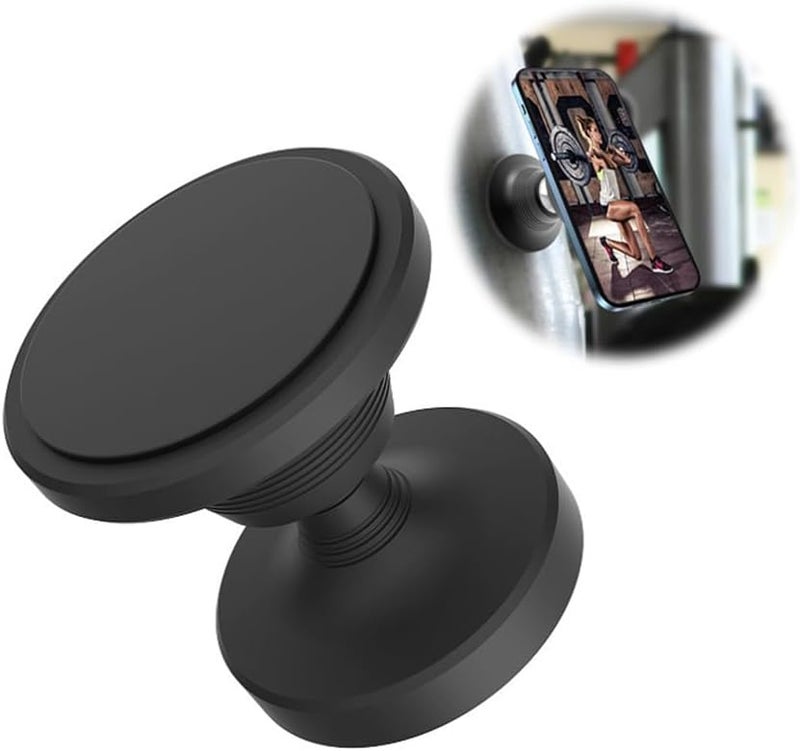 Dual Magnetic Phone Holder, Strong Magnet Mount & 360° Adjustable, Universal Fit for All Phones, Ideal for Gym, Car, Comes with Magnetic Ring for Non-Magnetic Mobile Phones - Image 1