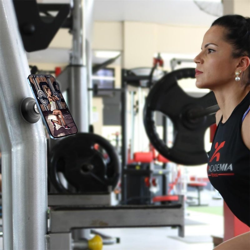 Dual Magnetic Phone Holder, Strong Magnet Mount & 360° Adjustable, Universal Fit for All Phones, Ideal for Gym, Car, Comes with Magnetic Ring for Non-Magnetic Mobile Phones - Image 5