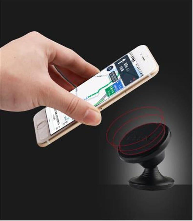 Dual Magnetic Phone Holder, Strong Magnet Mount & 360° Adjustable, Universal Fit for All Phones, Ideal for Gym, Car, Comes with Magnetic Ring for Non-Magnetic Mobile Phones - Image 2