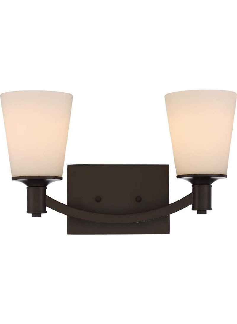 Nuvo Nuvo Lighting 605922 Laguna 2 Light 100W A19 max Medium Base Vanity and Wall with White Glass Aged Bronze  - Image 2