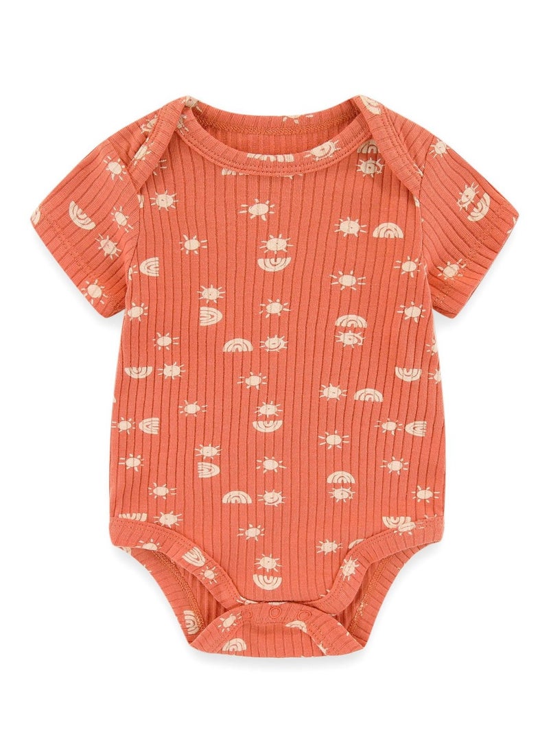 3-Piece Set Of Pure Cotton Jumpsuits For Infants And Young Children With Short Sleeves And Crawling Clothes - Image 4