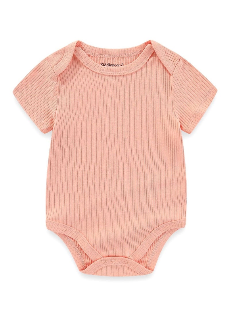 3-Piece Set Of Pure Cotton Jumpsuits For Infants And Young Children With Short Sleeves And Crawling Clothes - Image 2