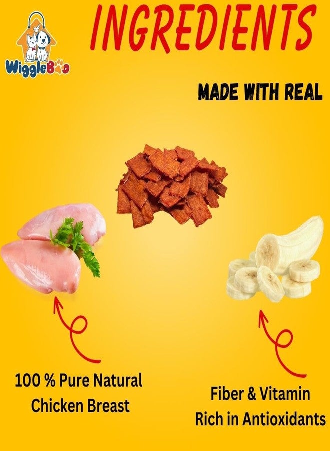 WiggleBoo Chicken & Banana Dog Treat | Protein Rich | Fiber Rich | Crunchy Healthy Snacks | Training Treat | 75gm - Image 3