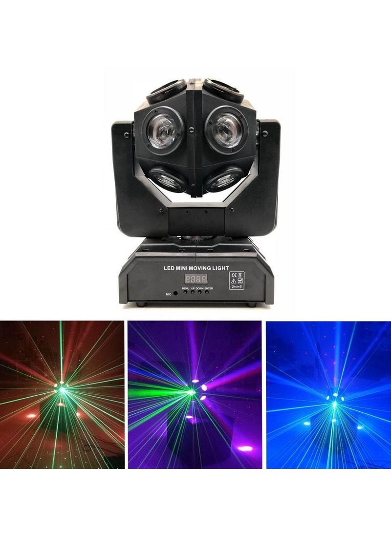Crony 12 قطعة × 10 وات LED Super Beam Mini Moving Head Light ضوء كرة قدم مزدوج ملون RGBW للمسرح  - Image 1