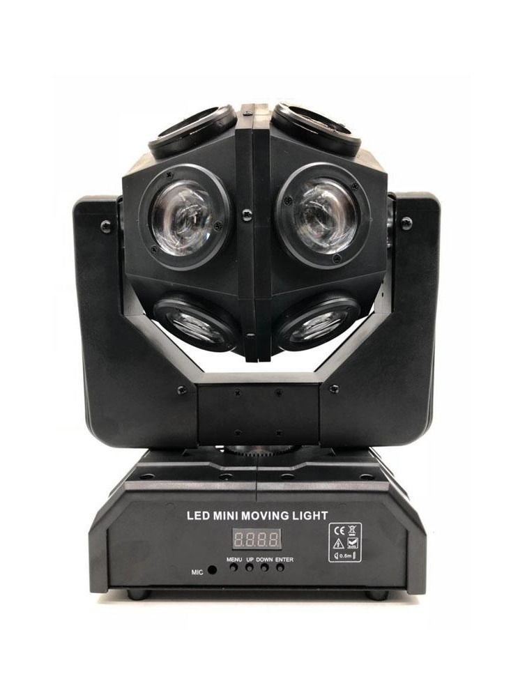 Crony 12 قطعة × 10 وات LED Super Beam Mini Moving Head Light ضوء كرة قدم مزدوج ملون RGBW للمسرح  - Image 2