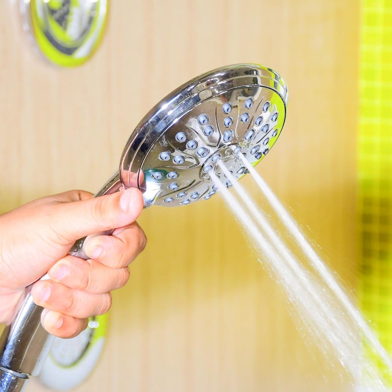 PLATINEX DB BATHWARE INDIA PRIVATE LIMITED DB Bathware CURLY MultiFunction Hand Shower Set Shower Head with 15 Meter Hose Wall Holder ABS Chrome Finish Premium Bathroom Shower - Image 3
