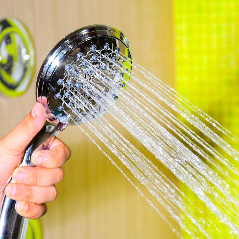 PLATINEX DB BATHWARE INDIA PRIVATE LIMITED DB Bathware CURLY MultiFunction Hand Shower Set Shower Head with 15 Meter Hose Wall Holder ABS Chrome Finish Premium Bathroom Shower - Image 5