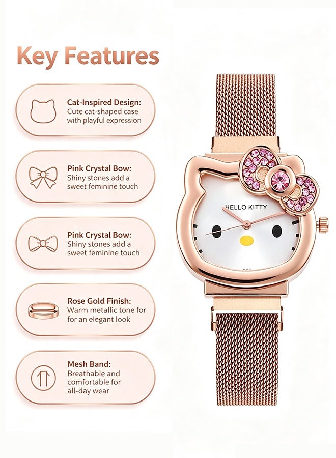 Hello Kitty Kids Watch Gift Set, Pink Watch + Bracelet for Girls (Perfect Gift!) - Image 5
