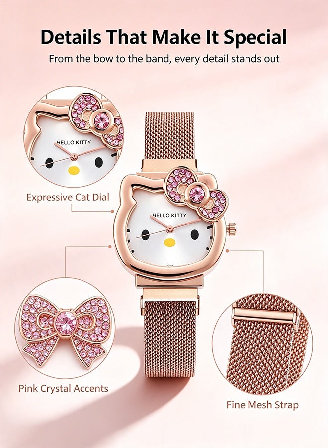 Hello Kitty Kids Watch Gift Set, Pink Watch + Bracelet for Girls (Perfect Gift!) - Image 2